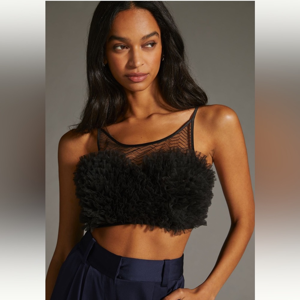 NWT, Let Me Be Ruffled Crop Top